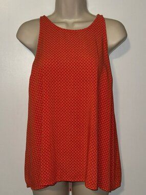 Old Navy Sleeveless Blouse Tank Top w Keyhole Back Orange Women’s Large L